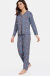 Zivame Looney Tunes Knit Cotton Pjama Set - Medieval Blue — thumbnail 2